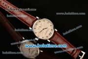 Patek Philippe Calatrava 2813 Automatic Steel Case with White Dial and Arabic Numeral/Diamonds Markers
