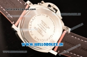 Panerai Luminor Chrono PAM310 Swiss Valjoux 7750-SHG Automatic Steel Case with Pink Leather Strap and White Dial