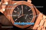 Audemars Piguet Royal Oak Clone AP Calibre 3120 Automatic Full Rose Gold with Black Dial and Stick Markers (EF)