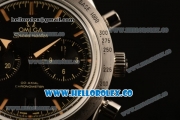 Omega Speedmaster'57 Co-Axial Chronograph Clone Omega 9300 Automatic Steel Case with Black Dial Stick Markers and Brown Leather Strap (EF)
