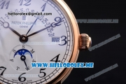 Patek Philippe Grand Complications Asia ST25 Automatic Rose Gold Case with White Dial and Brown Leather Strap Arabic Numeral Markers