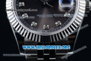 Rolex Datejust II Swiss ETA 2836 Automatic Steel Case with Black Dial Diamonds Markers and Stainless Steel Bracelet (BP)