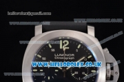 Panerai Luminor Chrono PAM 310 Copy Venus 75 Manual Winding Steel Case with Black Dial Stick Markers and Black Rubber Strap