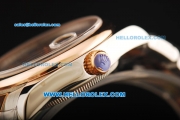 Rolex Day-Date Swiss ETA 2836 Automatic Movement Steel Case with Blue Dial and Rose Gold Bezel-Two Tone Strap