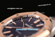 Audemars Piguet Royal Oak Swiss ETA 2824 Automatic Two Tone Case with Stick Markers and Blue Grid Dial - 1:1 Original