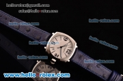 Vacheron Constantin Historiques Swiss Quartz Steel Case with Blue Leather Strap Stick/Numeral Markers and White Dial