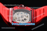 Richard Mille RM 11-03 Swiss Valjoux 7750 Automatic PVD Case with Skeleton Dial and Red Rubber Strap Red Bezel