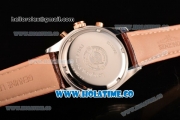 Longines Master Moonphase Chrono Miyota OS10 Quartz with Date Steel Case with White Dial Stick Markers and Rose Gold Bezel