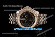 Breitling Bentley Motors Swiss Valjoux 7750 Automatic Steel Case/Bracelet with Black Dial and Silver Stick Markers