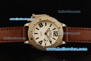 U-Boat U-42 Automatic Movement Steel Case with White Dial and Brown Leather Strap