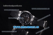 Ulysse Nardin Executive Dual Time & Big Date Asia ST25 Automatic Steel Case Black Dial White Markers and Black Rubber Strap