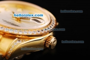 Rolex Datejust Automatic Movement Golden Case and Golden Strap with White Dial and Diamond Markers