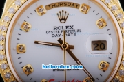 Rolex Day-Date Automatic Full Gold with Diamond Bezel-White Dial