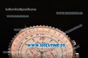 Breitling Montbrillant Chronograph Quartz Movement Silver Case with Beige Dial and Silver Stick Marker-SSband