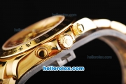 Rolex Daytona Oyster Perpetual Date Automatic Full Gold with Black Dial and White Marking