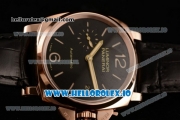 Panerai Luminor Due 3 Days Automatic Clone P.3000 Automatic Rose Gold Case Black Dial With Stick/Arabic Numeral Markers Black Leather Strap(KW)