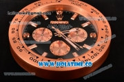 Rolex Daytona Swiss Quartz Rose Gold Case with Black Dial Wall Clock