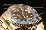 Rolex GMT-Master II Diamond Bezel With Original Functional Movement YG Case 116758SA pave