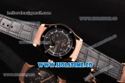 Hublot Classic Fusion Asia 6497 Manual Winding Rose Gold Case with Skeleton Dial PVD Bezel and Stick Markers