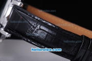 Patek Philippe Classic Chronograph Automatic with White Dial,Black Marking and Leather Strap