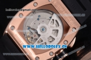 Richard Mille RM011-FM Asia ST25 Automatic Rose Gold Case with Skeleton Dial Arabic Numeral Markers and Black Rubber Strap Rose Gold Inner Bezel