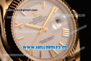 Rolex Day-Date Asia/Swiss ETA 2836 Automatic Yellow Gold Case with White Dial and Yellow Gold Bracelet - (BP)