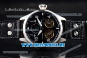 IWC Big Pilot Double Tourbillon Asia ST28 Automatic Steel Case with Black Dial and Black Leather Strap Stick/Arabic Numeral Markers