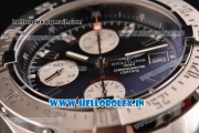 Breitling Avenger Chrono Swiss Valjoux 7750-SHG Automatic Stainless Steel Case with Black Leather Strap and Black Dial