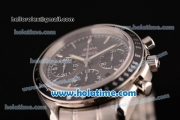 Omega Speedmaster Date Chrono Swiss Valjoux 7750-DD Automatic Full Steel with Black Dial and Silver Stick Markers