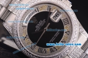 Rolex Day-Date Swiss ETA 2836 Automatic Movement Diamond Bezel with Roman Markers and Diamond Bracelet