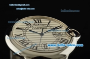 Cartier Ballon Bleu De Swiss ETA 2836 Automatic Steel Case/Bezel/Strap White Dial Roman Markers