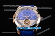 Ulysse Nardin Skeleton Tourbillon Manufacture Asia Automatic Steel Case with Blue/White Dial and Blue Leather Strap