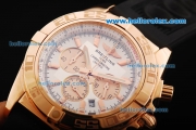 Breitling Chronomat B01 Chronograph Quartz Movement Rose Gold Case with Rose Gold Stick Markers and Black Rubber Strap