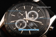 Tag Heuer Carrera Automatic with Black Dial and Bezel-Leather Strap