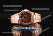 Patek Philippe Nautilus 9015 Auto Rose Gold Case with Brown Dial and Rose Gold Bracelet - 1:1 Origianl