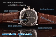 Panerai Radiomir Chrono Venus 75-CHG Automatic Steel Case with Black Dial and Brown Leather Strap - 1:1 Original