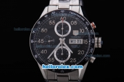 Tag Heuer Carrera Calibre 16 Asia Valjoux 7750 Chronograph with Black Dial and Bezel-Big Calendar