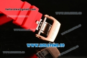 Richard Mille RM007 Miyota 6T51 Automatic Rose Gold Case with Diamonds Dial and Red Rubber Strap