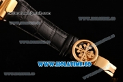 Patek Philippe Nautilus Asia Automatic Yellow Gold Case with Gold Dial Black Leather Strap and Stick Markers