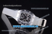 Richard Mille RM 011 Felipe Massa Flyback Chronograph Swiss Valjoux 7750 Automatic Sapphire Crystal Case with Skeleton Dial White Inner Bezel and Aerospace Nano Translucent Strap