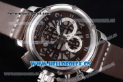 U-Boat Chimera Skeleton Chronograph Miyota OS10 Quartz Steel Case with Skeleton Dial Black Second Hand and Brown Leather Strap