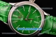 Rolex Cellini Time Asia 2813 Automatic Steel Case with Stick/Roman Numeral Markers and Green Dial