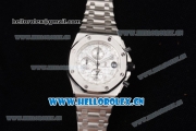 Audemars Piguet Royal Oak Offshore Seiko VK67 Quartz Stainless Steel Case/Bracelet with Silver Dial and Arabic Numeral Markers