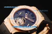 Hublot Big Bang Swiss Tourbillon Manual Winding Movement Rose Gold Case with Grey Dial and Diamond Bezel