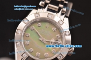 Rolex Datejust Lady Pearlmaster 2813 Automatic Steel Case with Diamond Markers Grey Mop Dial and Stainless Steel Strap ETA Coating