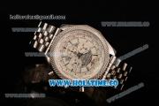 Breitling Bentley B05 Unitime Chrono Miyota OS20 Quartz Steel Case/Strap with White Dial and Silver Stick Markers