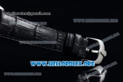 Rolex Cellini Clone Rolex 3132 Automatic Steel Case with Black Dial Black Leather Strap - (BP)