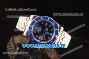 Rolex Submariner Blue Ceramic Bezel With Blue Dial All Steel With ETA 2836 Diamond Markers EW