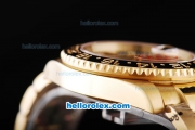 Rolex GMT Master II Automatic Movement Full Gold Case/Strap with Black Dial and Ceramic Bezel