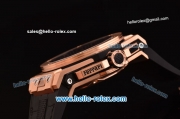 Hublot Big Bang Ferrari Swiss Valjoux 7750-SHG Automatic Rose Gold Case with Black Dial Stick/Numeral Marekrs and Black Rubber Strap